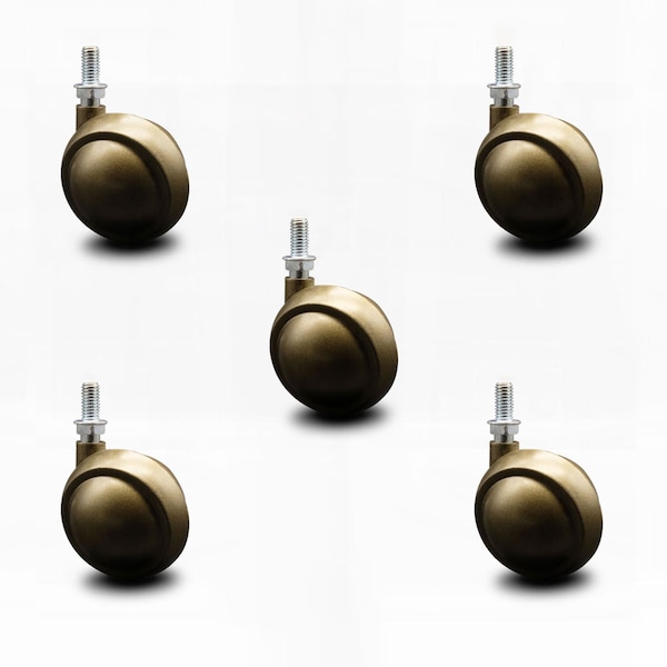 2.5 Inch Windsor Antique Metal Ball Caster - 3/8 Inch Threaded Stem, 5PK